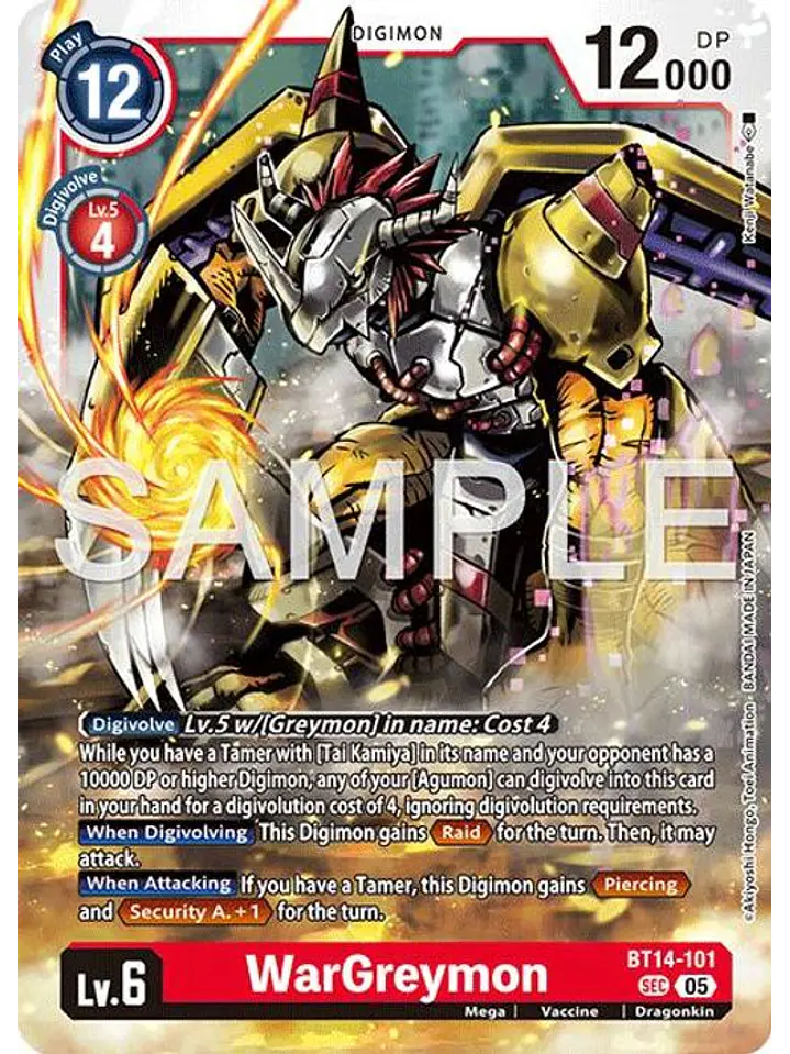 BT14-101 SEC WarGreymon (AD01 Reprint) 1