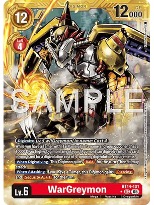 BT14-101 (Alternate Art) WarGreymon (Gold Border)