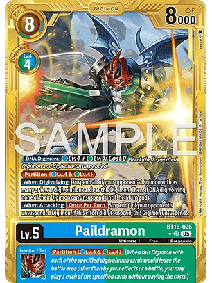 BT16-025 (Alternate Art) Paildramon (Gold Border)