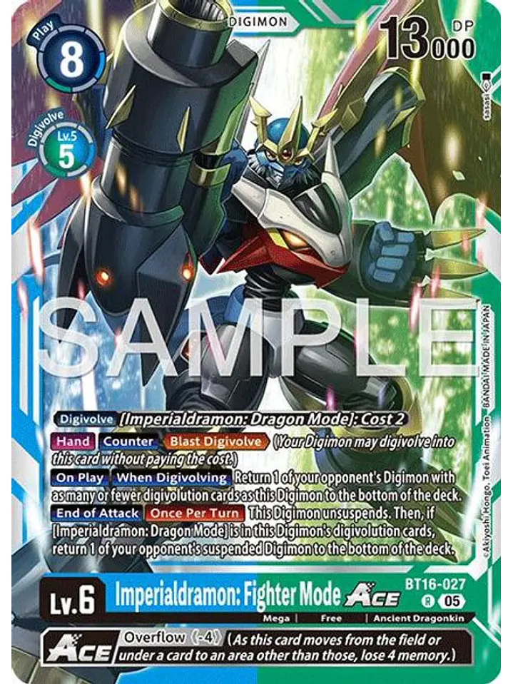 BT16-027 R Imperialdramon: Fighter Mode ACE (AD01 Reprint) 1