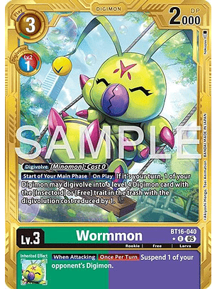 BT16-040 (Alternate Art) Wormmon (Gold Border)