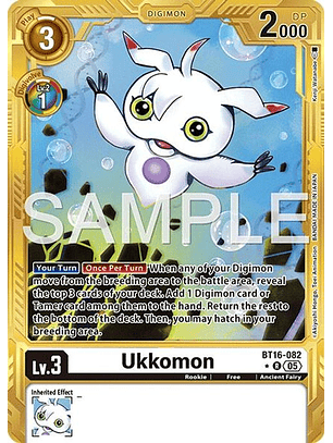 BT16-082 (Alternate Art) Ukkomon (Gold Border)
