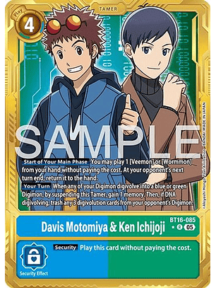BT16-085 (Alternate Art) Davis Motomiya & Ken Ichijoji (Gold Border)