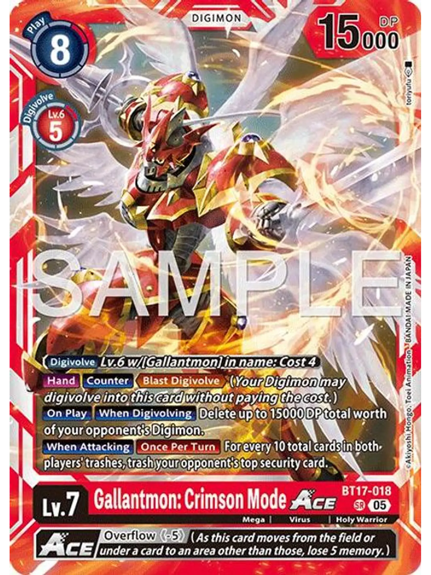 BT17-018 SR Gallantmon: Crimson Mode ACE (AD01 Reprint) 1