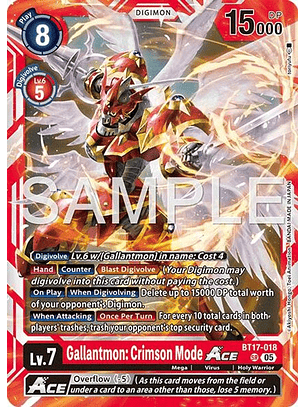 BT17-018 SR Gallantmon: Crimson Mode ACE (AD01 Reprint)