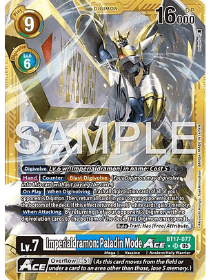 BT17-077 (Alternate Art) Imperialdramon: Paladin Mode ACE (Gold Border)