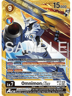 BT17-078 (Alternate Art) Omnimon ACE (Gold Border)