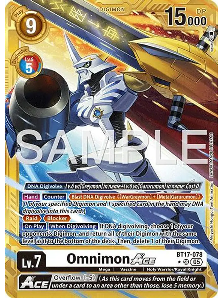 BT17-078 (Alternate Art) Omnimon ACE (Gold Border) 1
