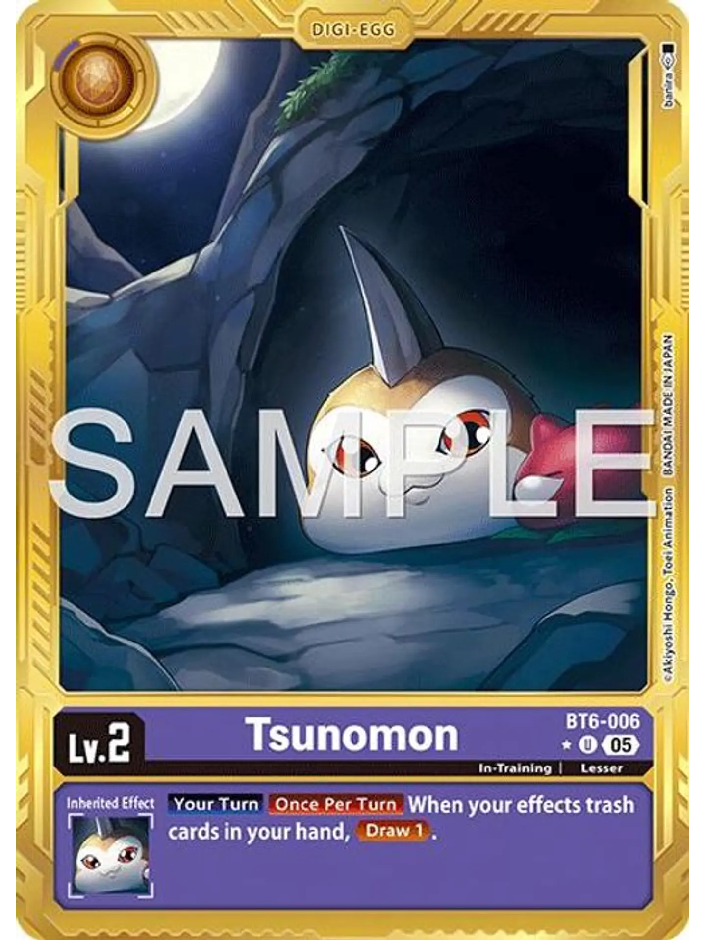 BT6-006 (Alternate Art) Tsunomon (Gold Border) 1
