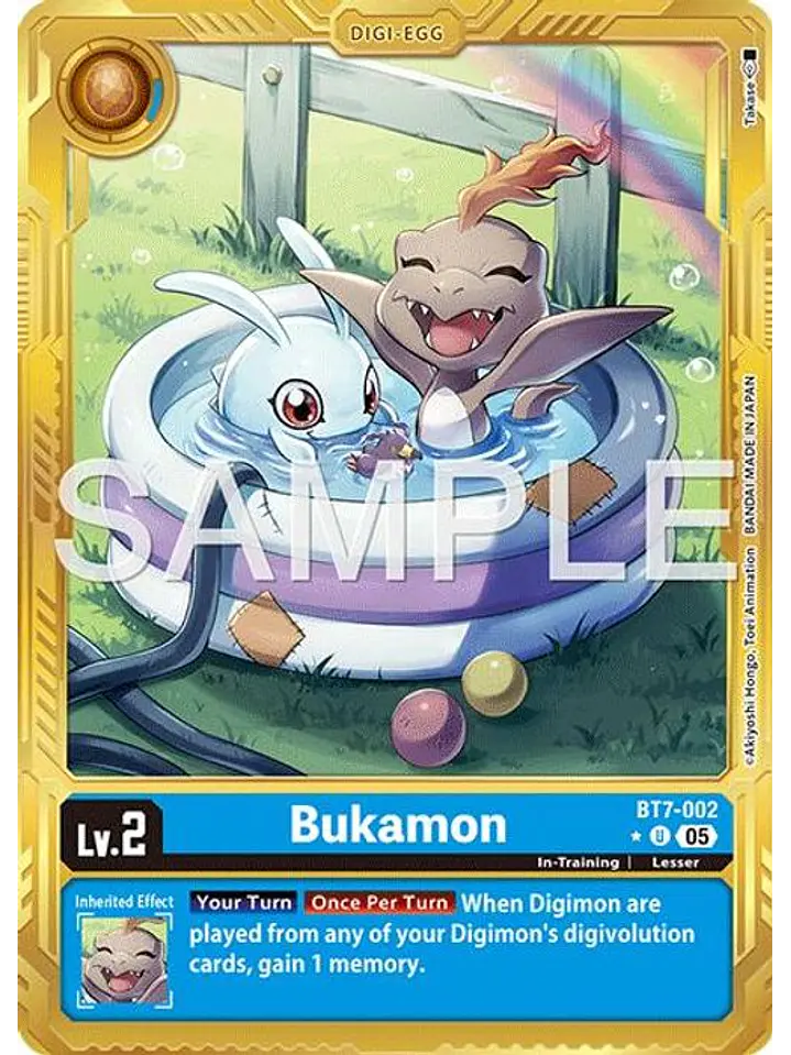 BT7-002 (Alternate Art) Bukamon (Gold Border) 1