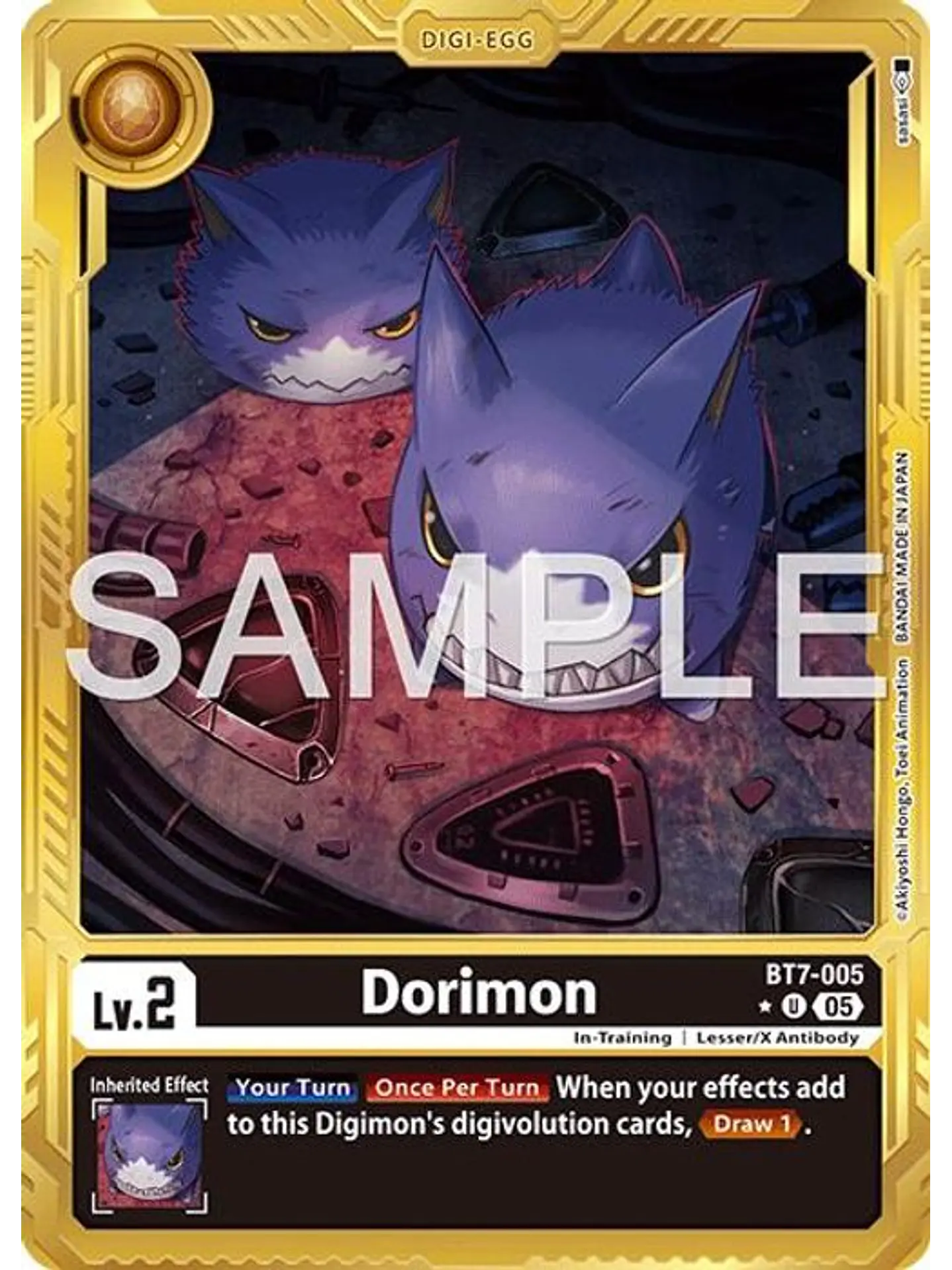 BT7-005 (Alternate Art) Dorimon (Gold Border) 1