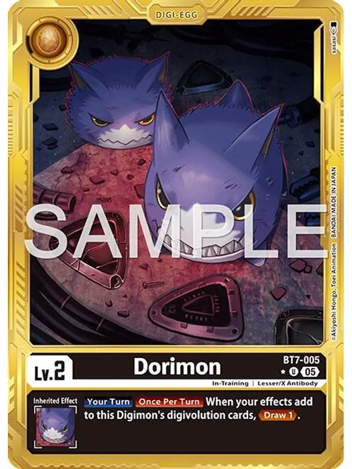 BT7-005 (Alternate Art) Dorimon (Gold Border) 1