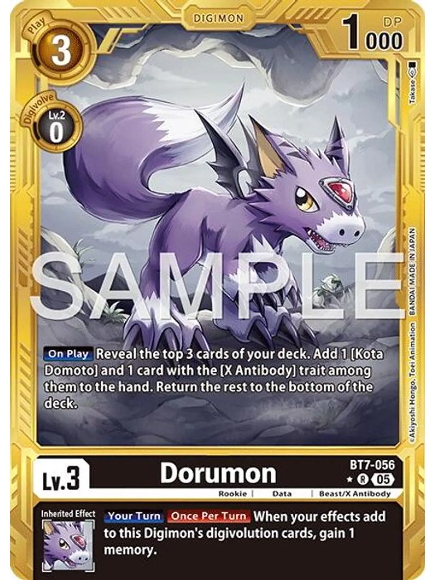 BT7-056 (Alternate Art) Dorumon (Gold Border) 1
