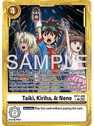 BT11-095 (Alternate Art) Taiki, Kiriha, & Nene (Gold Border)