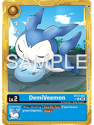 BT12-002 (Alternate Art) DemiVeemon (Gold Border)