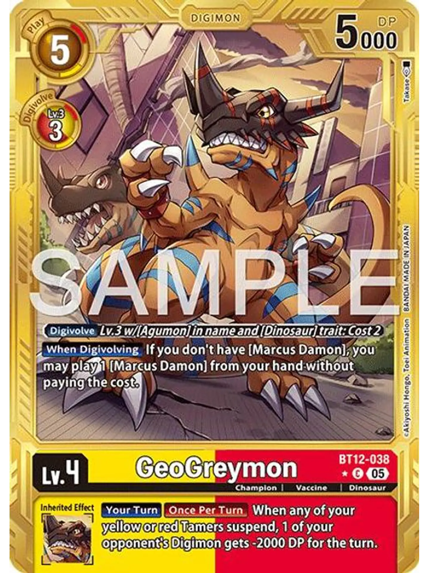 BT12-038 (Alternate Art) GeoGreymon (Gold Border) 1