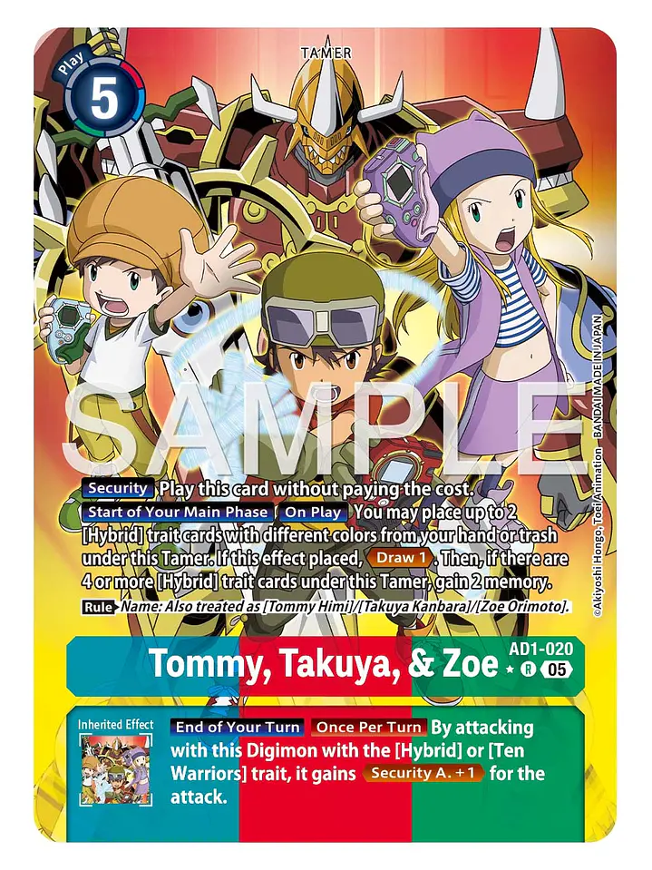 AD1-020 (Alternate Art) Tommy, Takuya, & Zoe 1