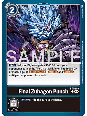 BT4-109 C Final Zubagon Punch (AD01 Reprint)
