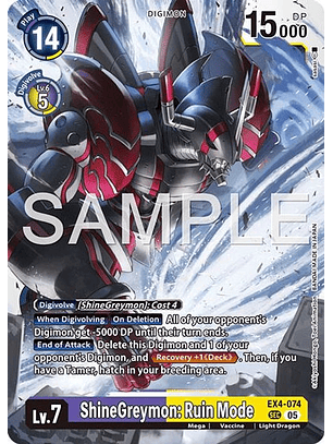EX4-074 SEC SRShineGreymon: Ruin Mode (AD01 Reprint)