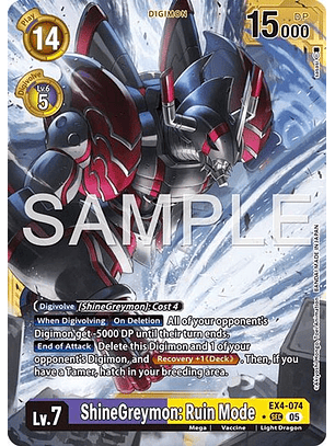EX4-074 (Alternate Art) SRShineGreymon: Ruin Mode (Gold Border)