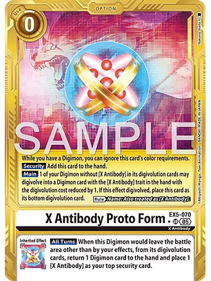 EX5-070 (Alternate Art) X Antibody Proto Form (Gold Border)