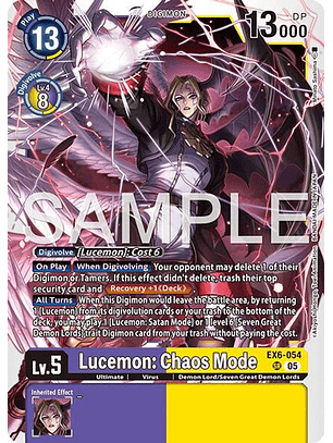 EX6-054 SR Lucemon: Chaos Mode (AD01 Reprint)