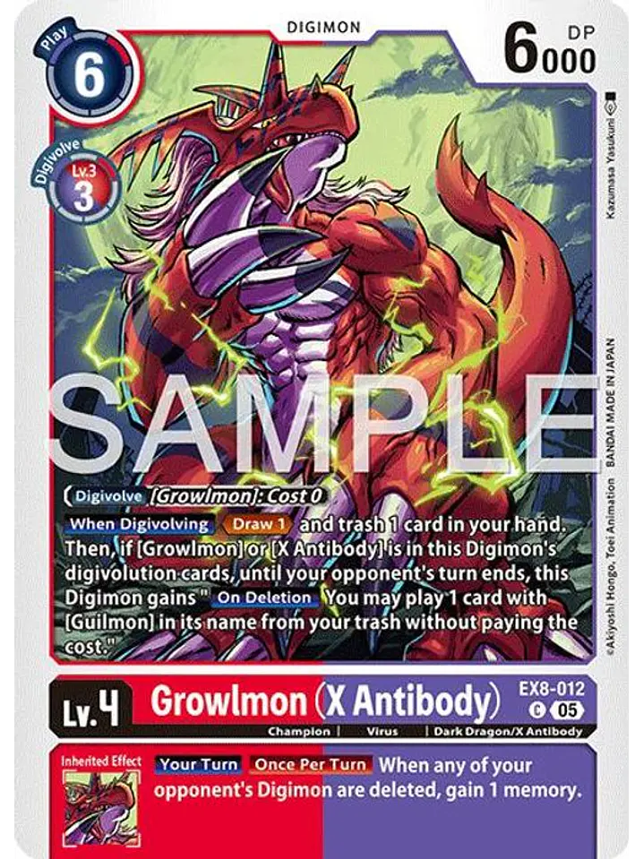 EX8-012 C Growlmon (X Antibody) (AD01 Reprint) 1