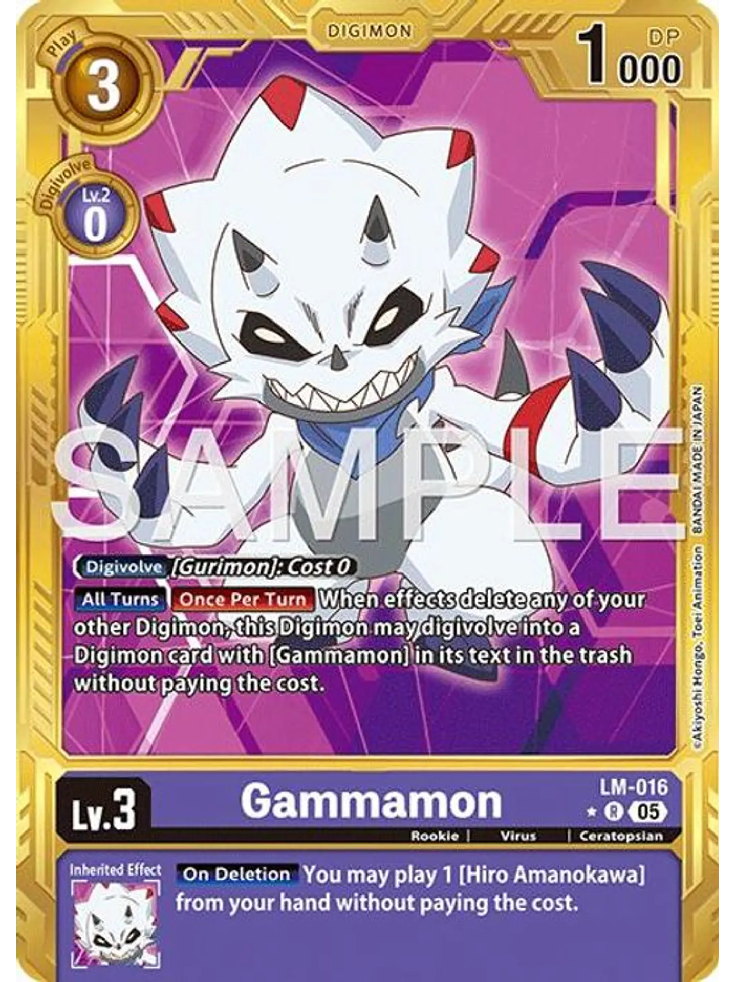 LM-016 (Alternate Art) Gammamon (Gold Border) 1