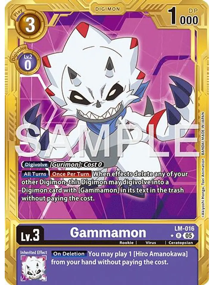 LM-016 (Alternate Art) Gammamon (Gold Border) 1
