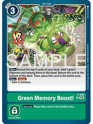 P-038 SR Green Memory Boost! (AD01 Reprint)