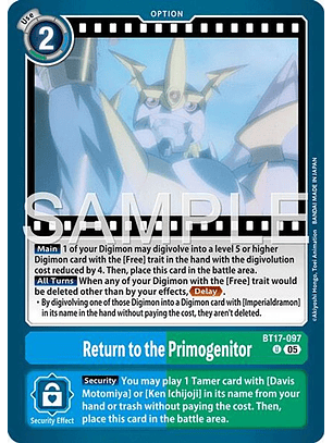 BT17-097 U Return to the Primogenitor (AD01 Reprint)