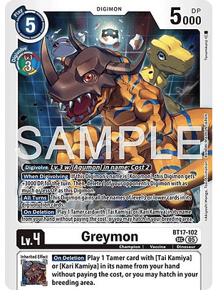 BT17-102 SEC Greymon (AD01 Reprint)