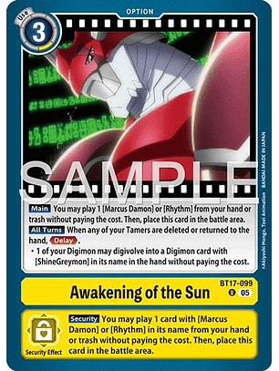 BT17-099 U Awakening of the Sun (AD01 Reprint)