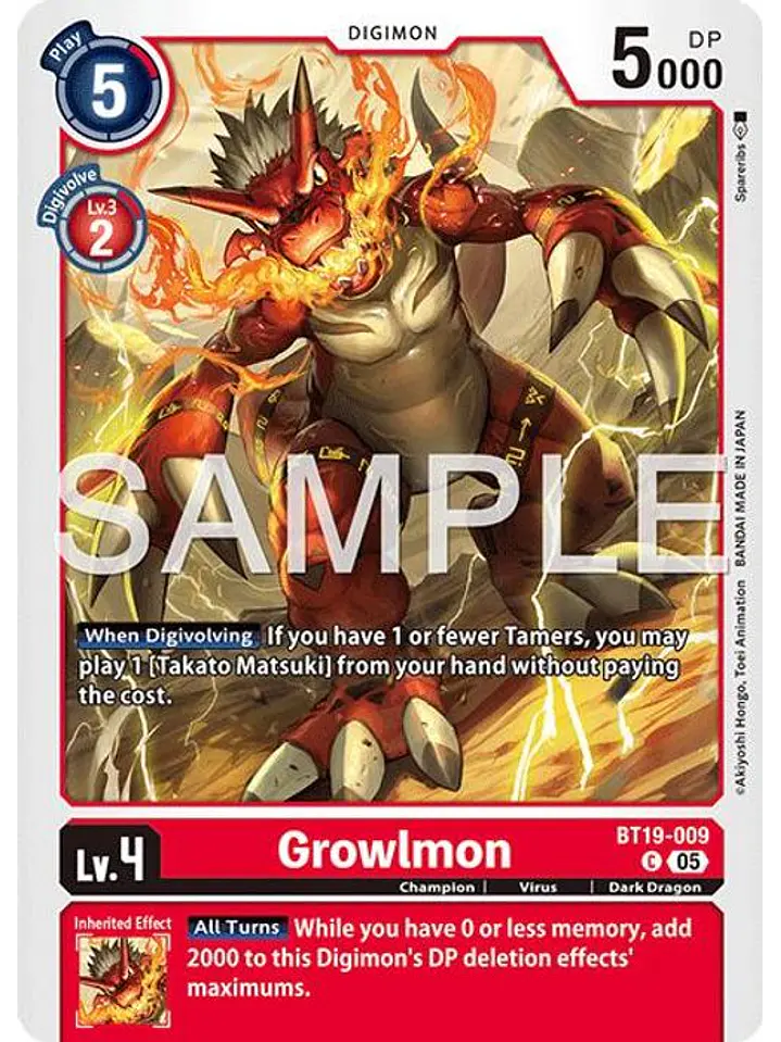 BT19-009 C Growlmon (AD01 Reprint) 1
