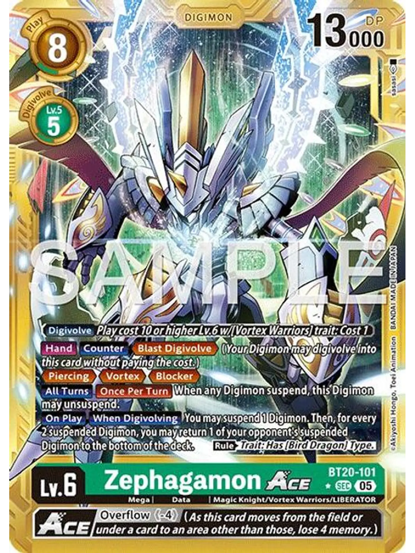 BT20-101 (Alternate Art) Zephagamon ACE (Gold Border) 1