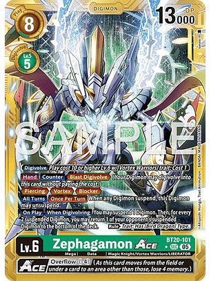 BT20-101 (Alternate Art) Zephagamon ACE (Gold Border)