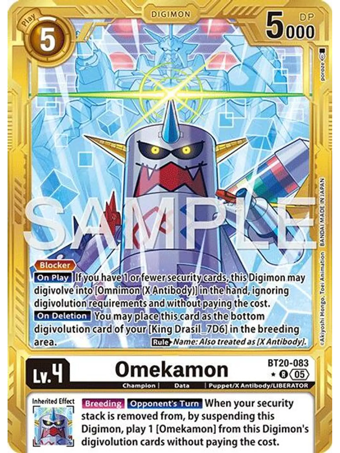 BT20-083 (Alternate Art) Omekamon (Gold Border) 1