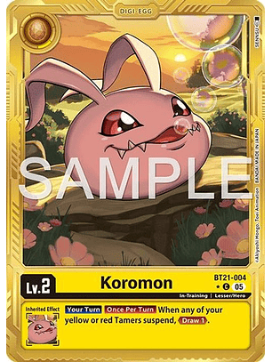 BT21-004 (Alternate Art) Koromon (Gold Border)