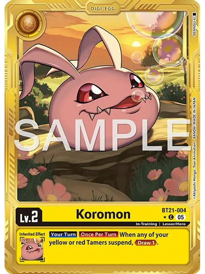 BT21-004 (Alternate Art) Koromon (Gold Border) 1