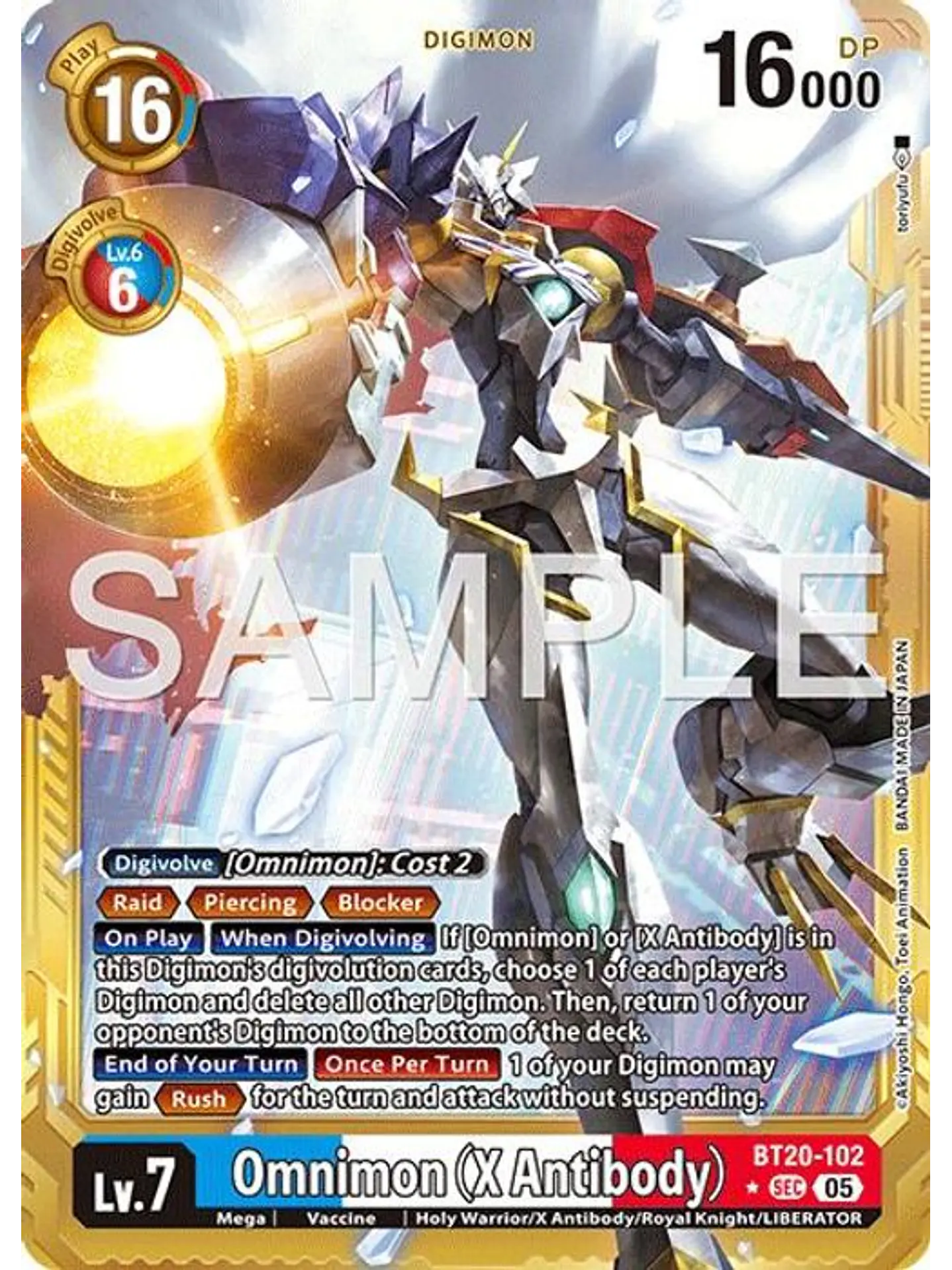 BT20-102 (Alternate Art) Omnimon (X Antibody) (Gold Border) 1