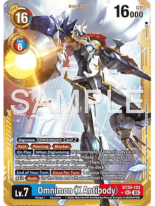 BT20-102 (Alternate Art) Omnimon (X Antibody) (Gold Border)