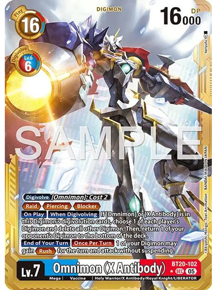 BT20-102 (Alternate Art) Omnimon (X Antibody) (Gold Border) 1