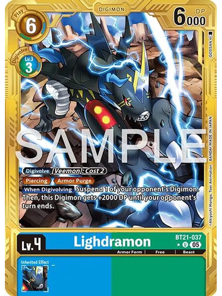 BT21-037 (Alternate Art) Lighdramon (Gold Border) 1