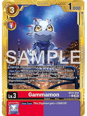 BT21-010 (Alternate Art) Gammamon (Gold Border)