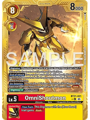 BT21-021 (Alternate Art) OmniShoutmon (Gold Border)