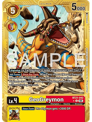 BT21-042 (Alternate Art) GeoGreymon (Gold Border)