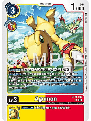 BT21-040 U Agumon (AD01 Reprint)