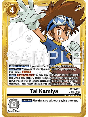 BT21-102 (Alternate Art) Tai Kamiya (Gold Border)