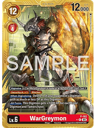 P-182 (Alternate Art) WarGreymon (Gold Border)