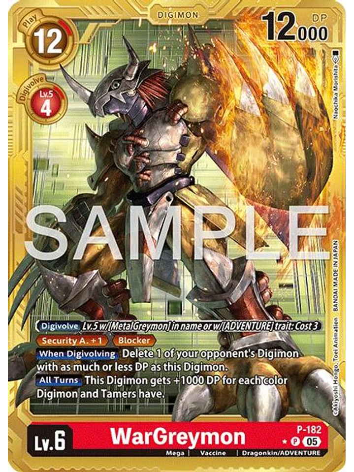 P-182 (Alternate Art) WarGreymon (Gold Border) 1